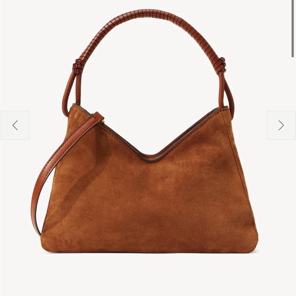 STAUD Handbags - STAUD Valerie Shoulder Bag Tan Suede